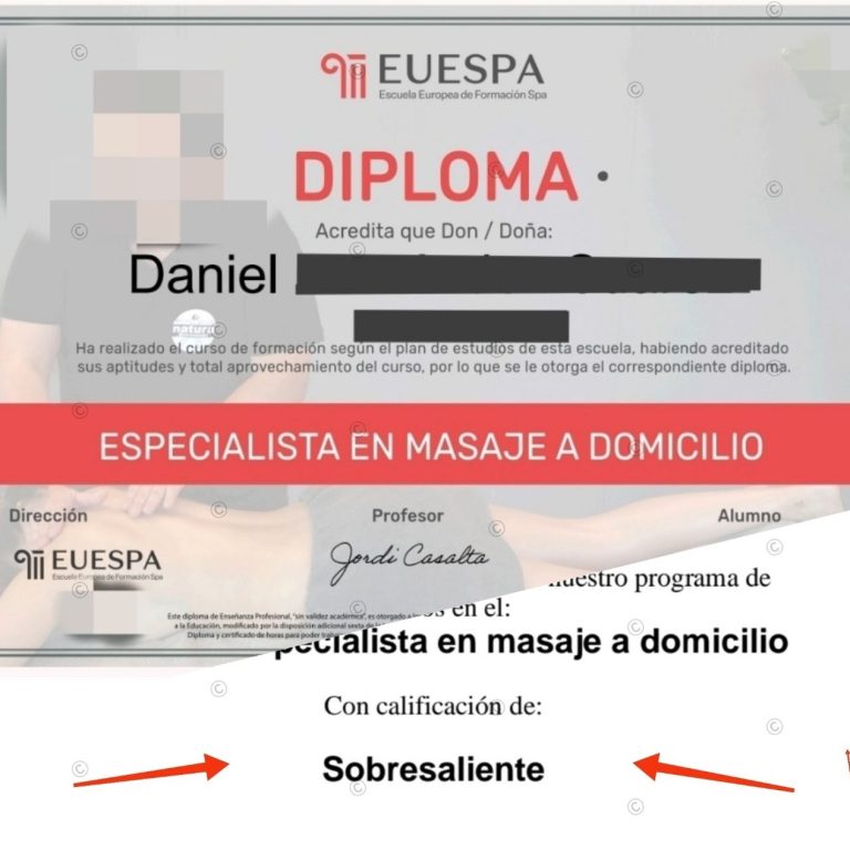 "Formación acreditada para realizar masaje a domicilio en Donosti y alrededores por Sens Wellness by Dani "